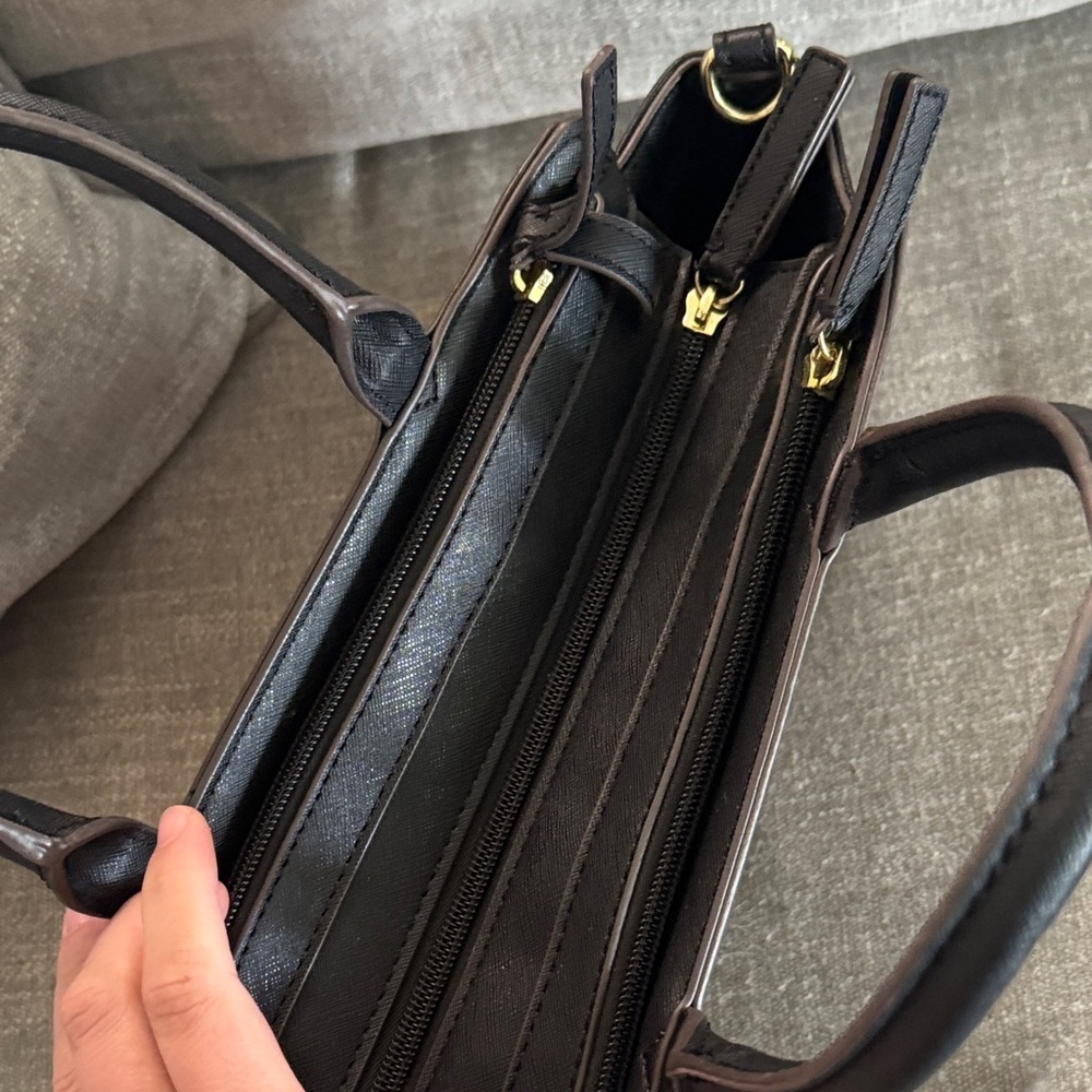Liz Claiborne Black Bag with Gold Accents - Picture 4 of 9